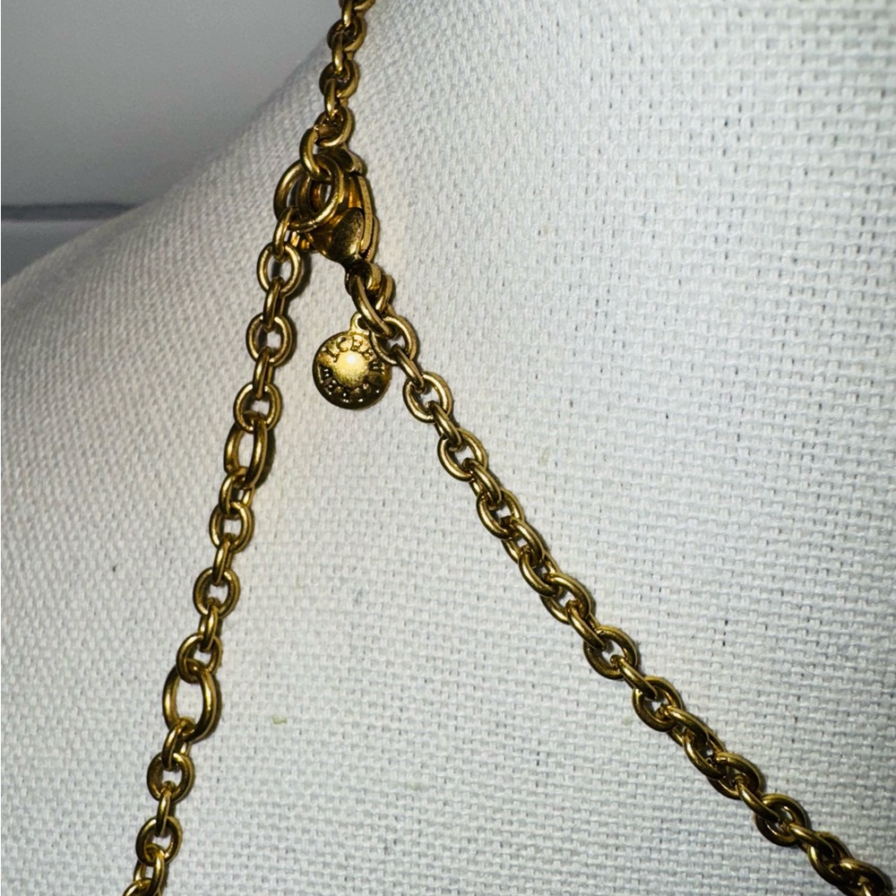 J.CREW Aurora Borealis Rhinestone Gold-tone Necklace w/aqua & iridescent accents - Picture 3 of 6